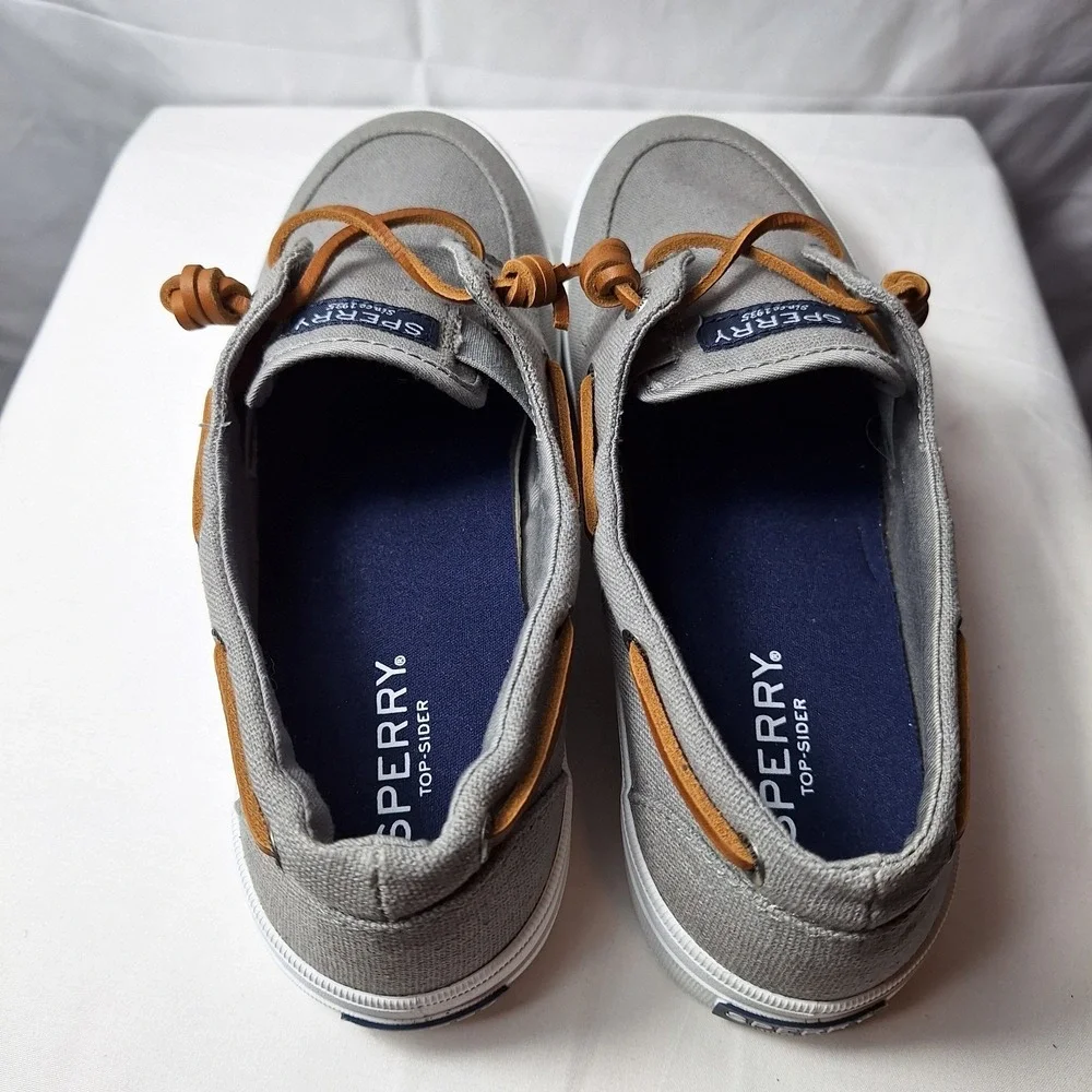 SPERRY Top-Sider Crest Vibe Boat Shoe Womens Sz 9 Gray Brown Leather Lace NWOB